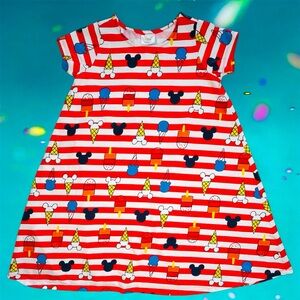 Hanna Andersson Disney Mickey Ice Cream Dress Girls 12 / 150cm Stain 🫟